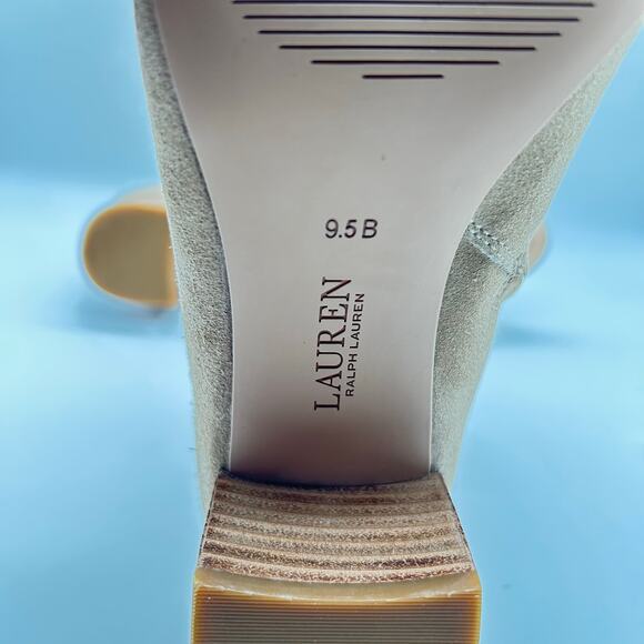 Ralph Lauren Boots Womens 9.5B Tan Wynne Leather‎ Suede Ankle Zip Bootie - Picture 7 of 14